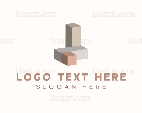 Isometric 3D Building Blocks Logo