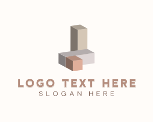 Isometric 3D Building Blocks logo