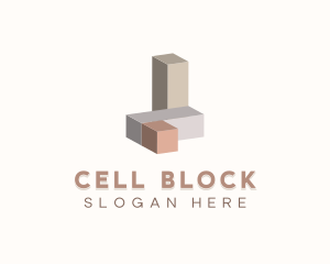 3D Building Blocks logo design