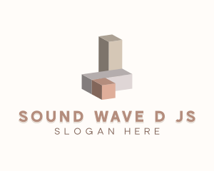 Isometric 3D Building Blocks logo design