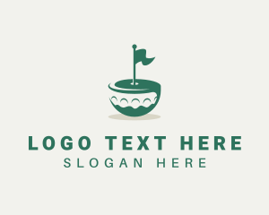 Golf - Flag Golf Course logo design