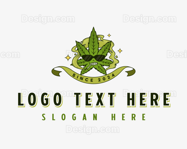 Marijuana Leaf Smoke Logo