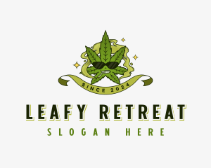 Marijuana Leaf Smoke logo design