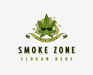 Marijuana Leaf Smoke logo design