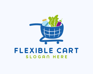 Grocery Shopping Cart logo design