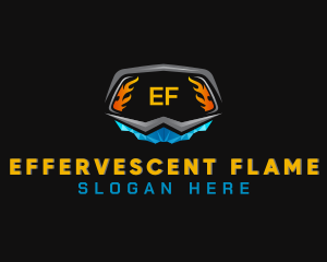 Flame Ice Element logo design