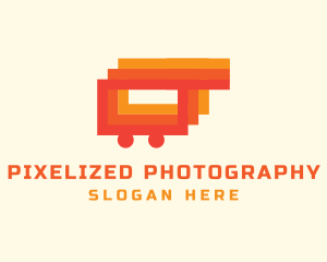 Pixel Shopping Cart logo design