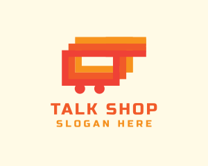 Pixel Shopping Cart logo design