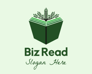 Green Natural Book logo design