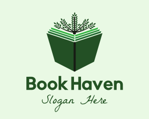 Green Natural Book logo design