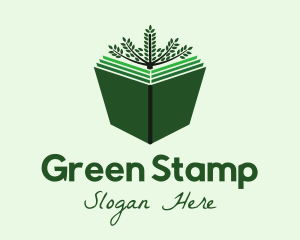 Green Natural Book logo design