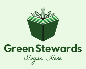 Green Natural Book logo design