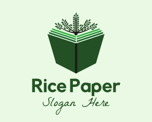 Green Natural Book logo design