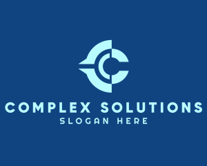 Compass Navigation Letter C logo design