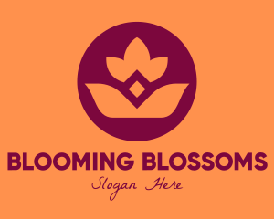 Round Lotus Flower logo