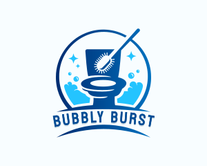 Bubble Cleaning Toilet Disinfection logo design