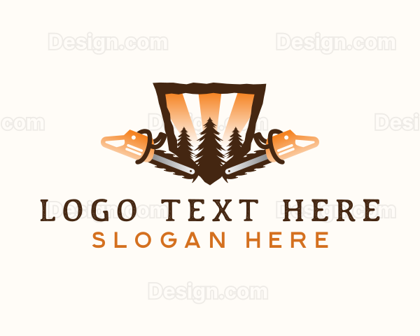 Chainsaw Tree Woodwork Logo