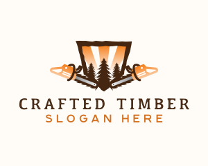 Chainsaw Tree Woodwork logo design