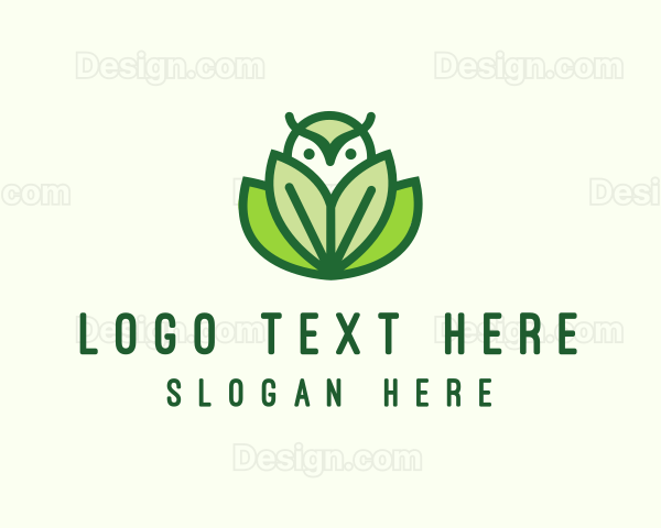Green Eco Owl Bird Logo