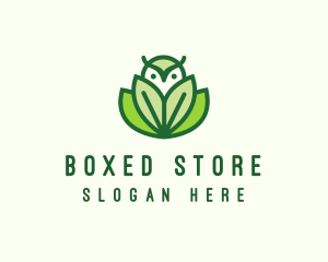 Green Eco Owl Bird logo design