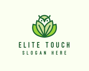 Green Eco Owl Bird logo design