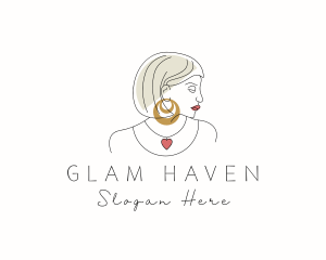 Woman Beauty Glam  logo design