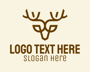 Hunt - Minimalist Brown Reindeer logo design