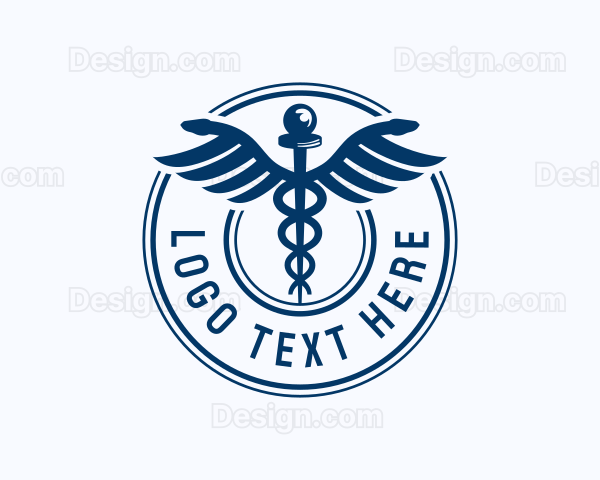 Caduceus Snake Wings Logo