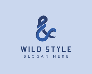 Wild Snake Ampersand logo design