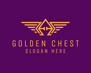 Golden Pilot Wings logo design