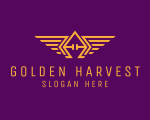 Golden Pilot Wings logo design