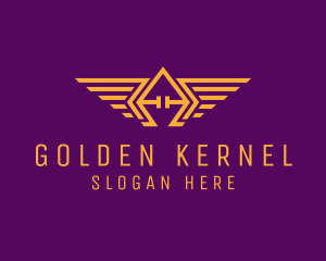 Golden Pilot Wings logo design