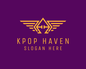 Golden Pilot Wings logo design