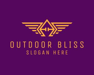 Golden Pilot Wings logo design