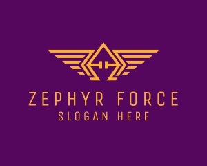 Golden Pilot Wings logo design