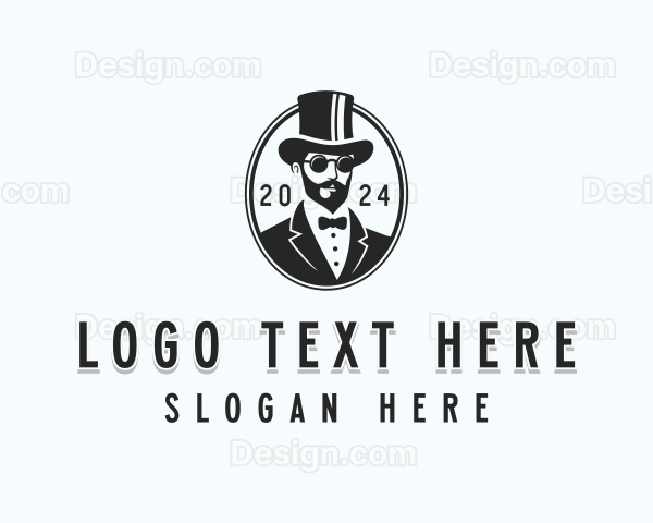 Gentleman Hipster Stylist Logo