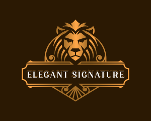 Lion Elegant Shield logo design