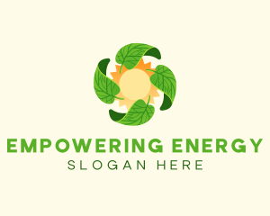 Leaf Sun Solar logo design