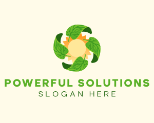 Leaf Sun Solar logo design