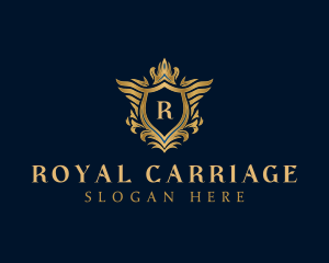 Royal Crown Shield Wings logo design