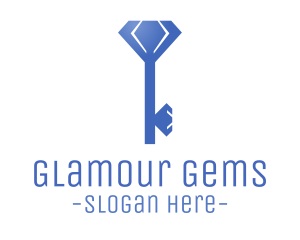 Blue Diamond Key logo design