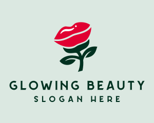 Lip Rose Flower logo