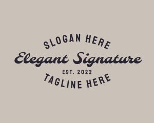 Elegant Retro Script Brand  logo design