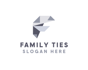 Origami Fold Letter F logo design