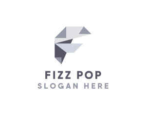 Origami Fold Letter F logo design