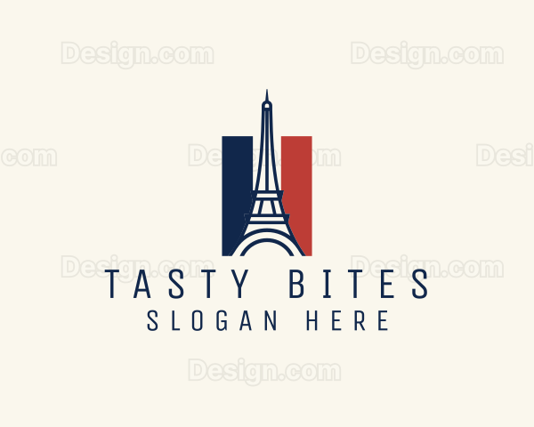 Eiffel Tower France Flag Logo