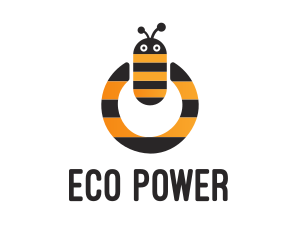 Bee Power Button logo design