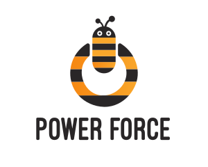 Bee Power Button logo design