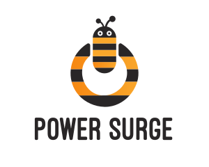 Bee Power Button logo design