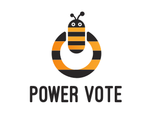 Bee Power Button logo design